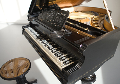 Aria da Capo (Pianissimo), 2008 (Javier Pérez)
1920 baby grand piano, blades and photography
170 x 143 x 140 cm.